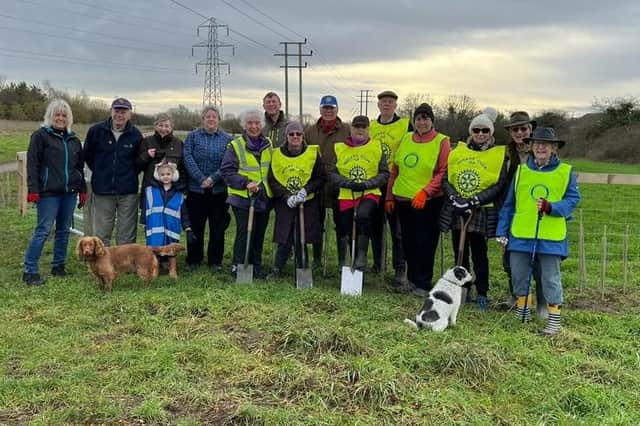 Mareham Pastures nature reserve volunteers at the tree planting event.