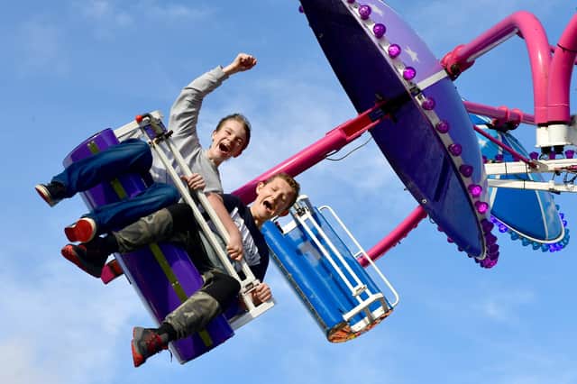 Pictured from left, are Harley Temple, aged 13, and Riley Sheppard, aged 12, of Boston.