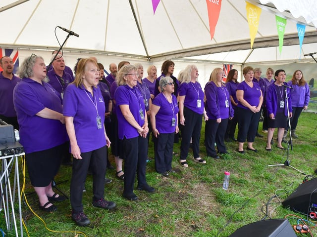 Lincolnshire Vocal Academy Choir performing at the Concert Marquee