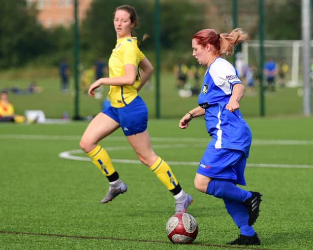 Abbie Murrell on her four-goial Trinity debut. Picture by Bryan Pye.