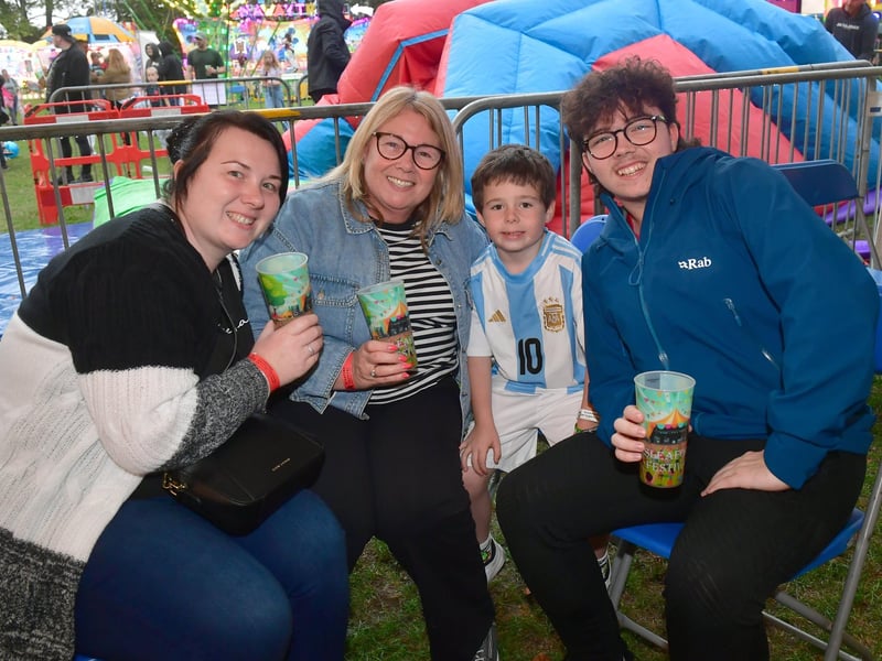 L-R Jade Dobson, Tracey O'Halloran, Albie Dobson 7, Daniel O'Halloran of Sleaford