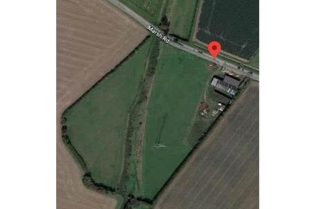 The area for the proposed gypsy and traveller site near Kirton.
