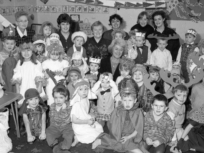 Youngsters from Swineshead playgroup staged a traditional nativity play at the village youth club in 1997.
