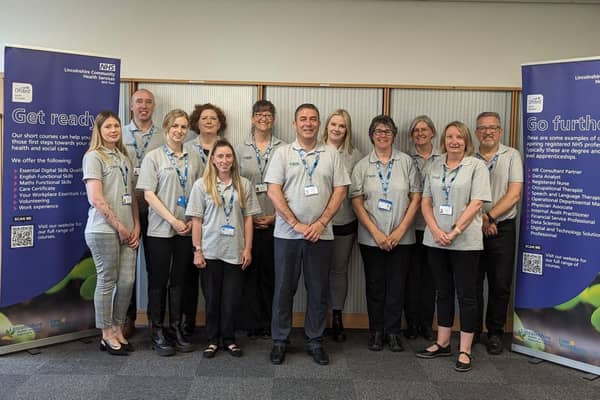 The Lincolnshire Health and Care Apprentice Centre team, Lee Gifford, middle front row