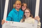 Students celebrating GCSE results