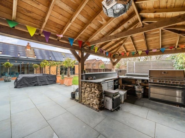 The outdoor entertainment area.