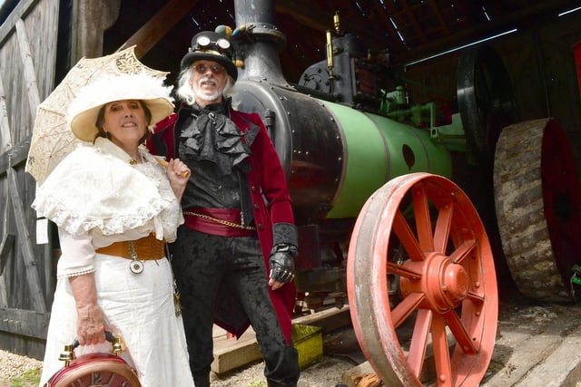 Christine and Steven Hedges of Willoughby at the Steampunk Weekend and Market.