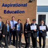 Louth Academy principal Philip Dickinson with the winners of the STEM challenge.