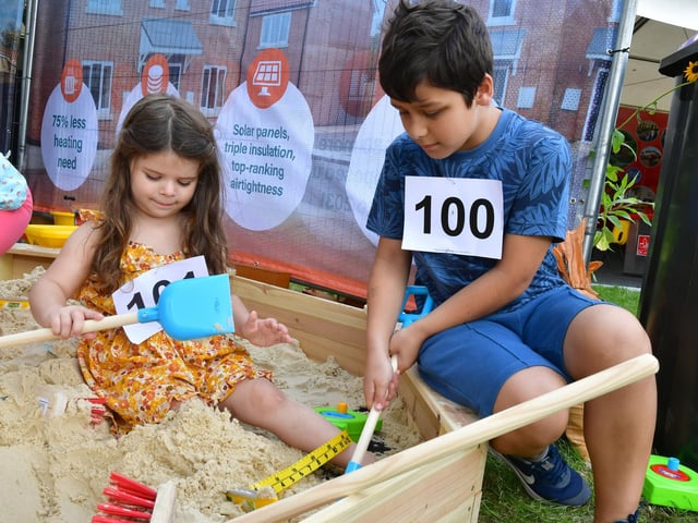 Rose Drew 3 and Cyril Drew 9 of Sleaford playing in NKDC sand pit