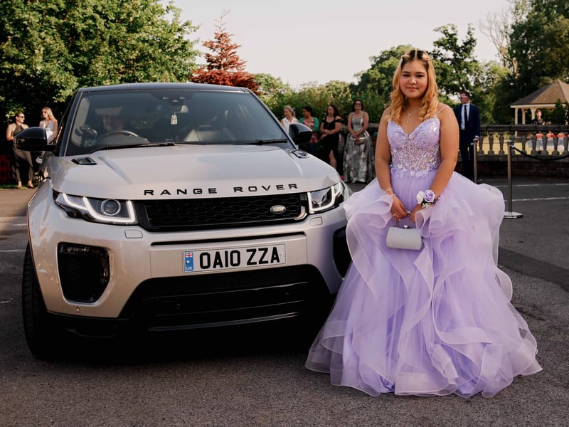 Arrival by luxury car at the Louth Academy Prom event.