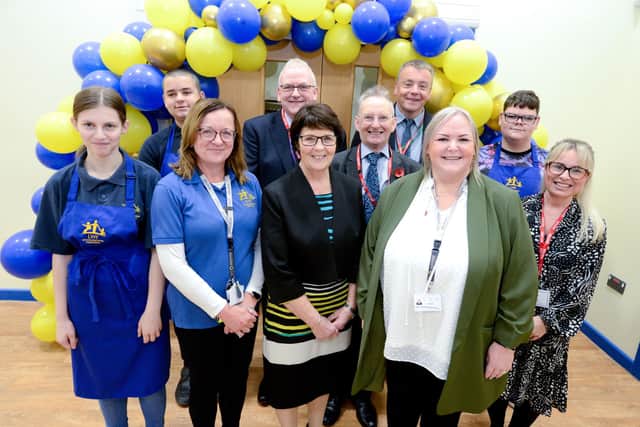 Cllr Mrs Patricia Bradwell OBE at the official opening of the new St Lawrence School in Horncastle