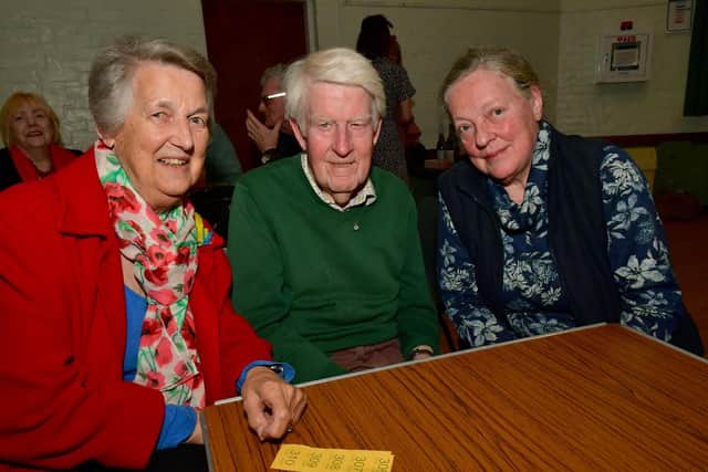 Maureen and Keith Baguley and Marilyn Hieatt at the Horncastle & District RBL's 80th anniversary of the Dambuster's Raid.