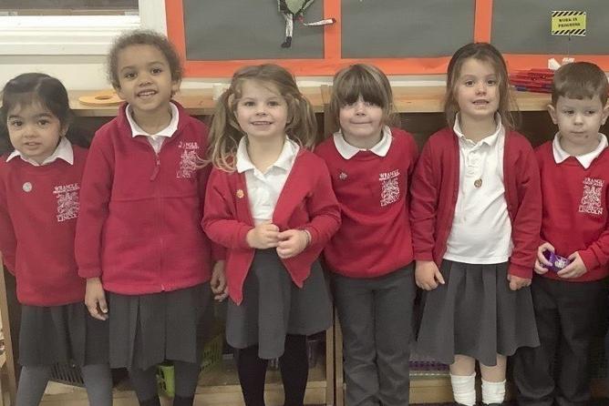 Wrangle Primary School reception pupils.