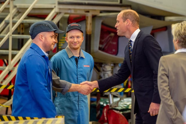 HRH The Prince of Wales meets BAE Systems ground crew.