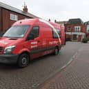 A mobile post office branch.