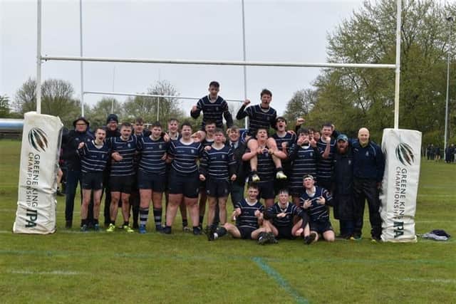 Under 16's team at the end of the game