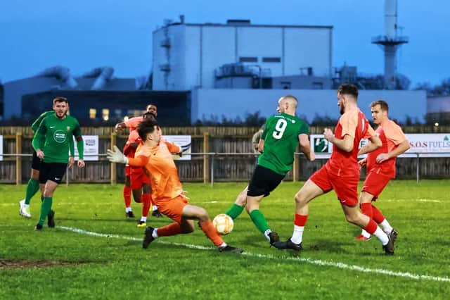 Sleaford see a chance go begging in the defeat to Melton. Photo: Steve W Davies Photography.