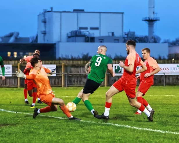 Sleaford see a chance go begging in the defeat to Melton. Photo: Steve W Davies Photography.