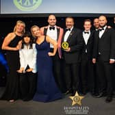 The team from the Coaching Inn Group with Strictly Come Dancing star and awards host Claudia Winkleman.
