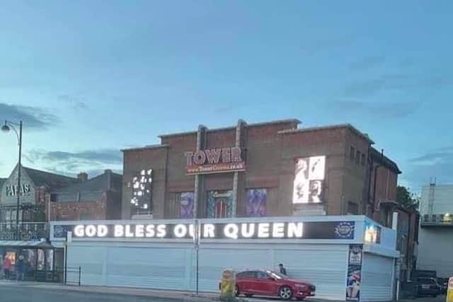 The Tower Cinema in Skegness pays tribute to Her Majesty Queen Elizabeth 11 on her death.