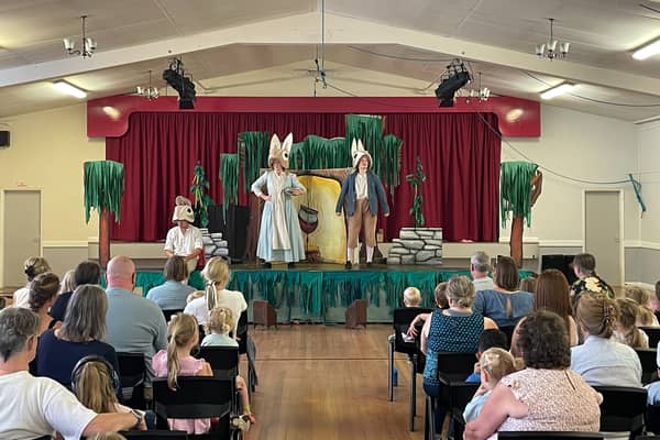 Tales of Benjamin Bunny and Peter Rabbit delight a full house at Market Rasen Festival Hall. Photo: WLDC