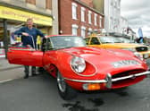 David Dawson, of Boston, with his 1968 Jaguar E-Type.