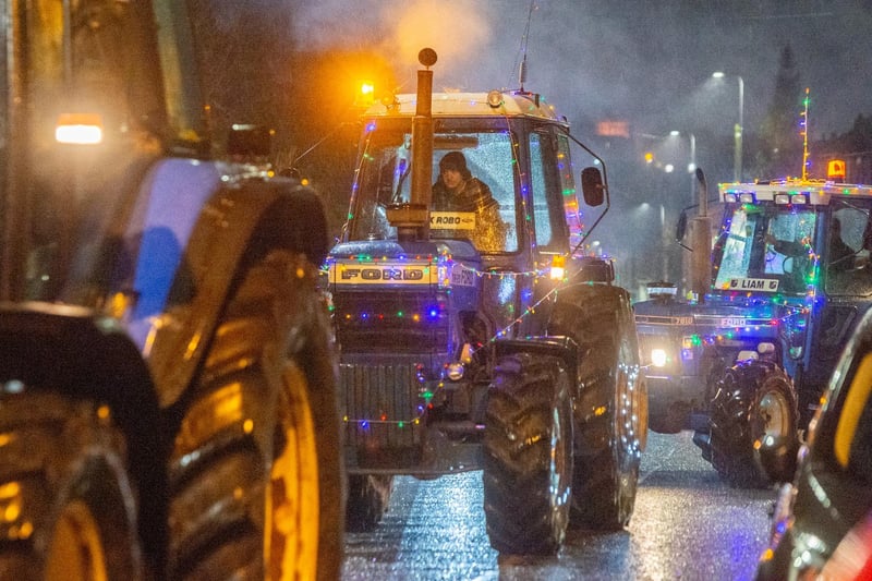 The convoy of tractors.
