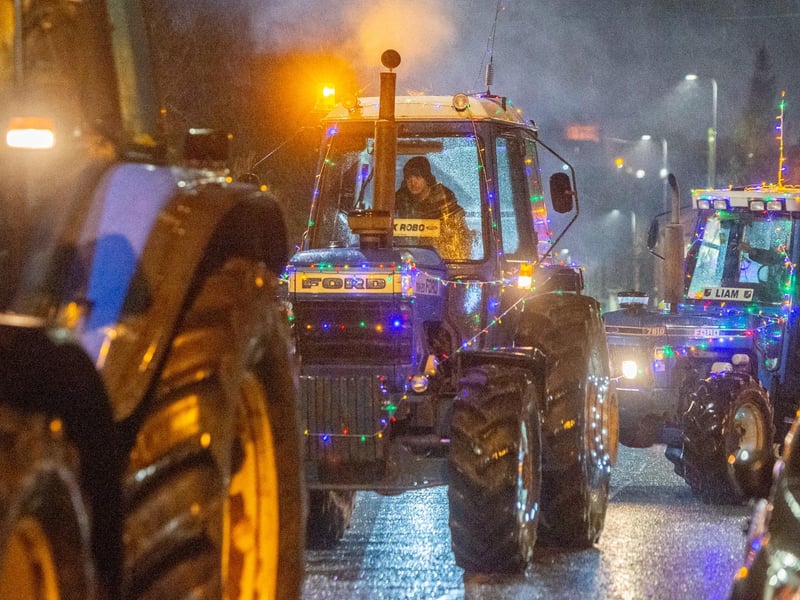 The convoy of tractors.