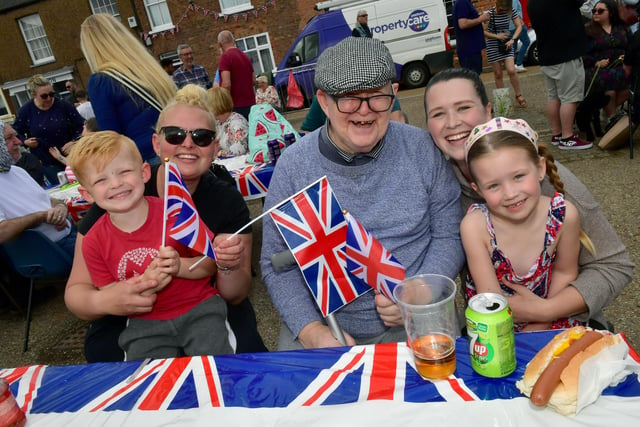 It was a time for families to celebrate - (from left) Laura Clegg, Cade Smith 4, Haydn Clegg, Sarah Spradbury and Blossom Liggins 5