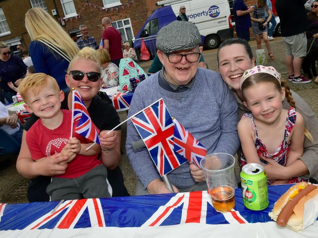 It was a time for families to celebrate - (from left) Laura Clegg, Cade Smith 4, Haydn Clegg, Sarah Spradbury and Blossom Liggins 5