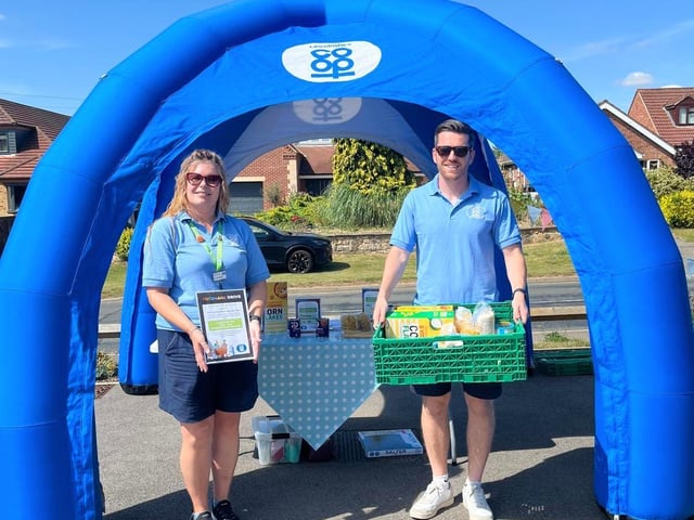 Food bank drive at Barrowby Food Store, near Grantham