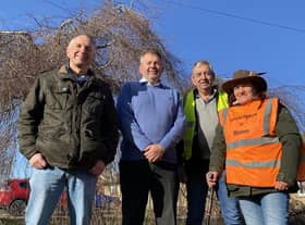 Biodiversity set to bloom in Heckington. Coun Richard Wright with representatives of Heckington in Bloom and Trees for Heckington.