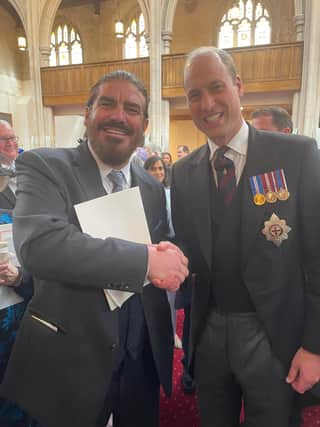 Paul Hugill MBE with HRH The Duke of Cambridge.