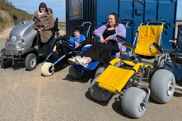 The new beach wheelchairs and all-terrain scooters have already proved popular with people who have mobility issues. (PHOTO BY: Lincolnshire County Council)
