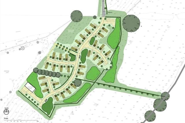 Plans for 30 holiday pods on land near Navenby. (NKDC)