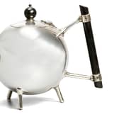A silver plate tea pot by Christopher Dresser from 1885 for Elkington & Co. (Private Collection piece)