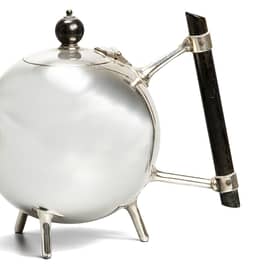 A silver plate tea pot by Christopher Dresser from 1885 for Elkington & Co. (Private Collection piece)