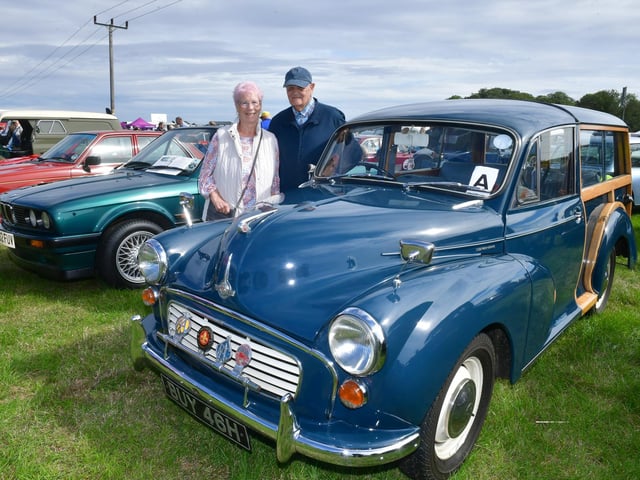 Alan and Diane Conway of Louth with their 1970 Morris 1000 Traveller