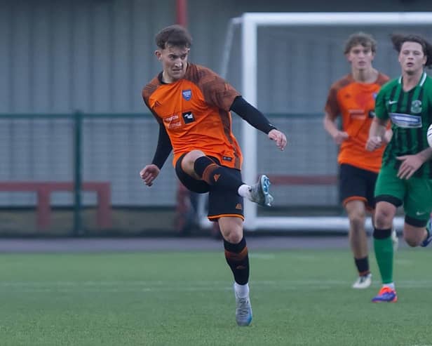 Kris Zaluzinskis  in action against Belper United - photo (c) Steve Davies