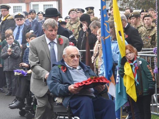 Wreath laying in Skegness.