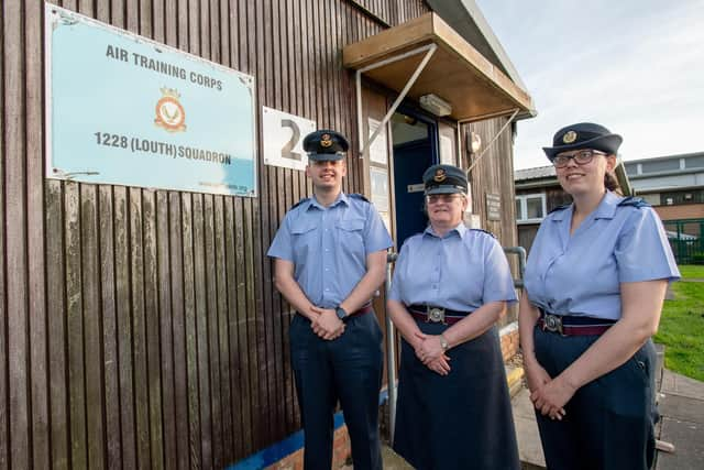 Air Cadets line up.