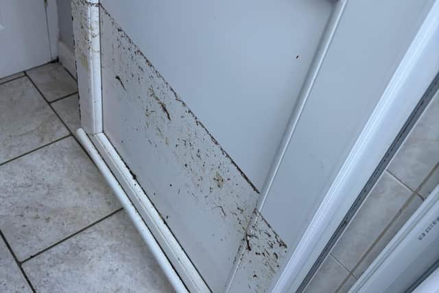 Evidence of flooring at a home near the South Forty Foot Drain in January. Picture: Boston Borough Council