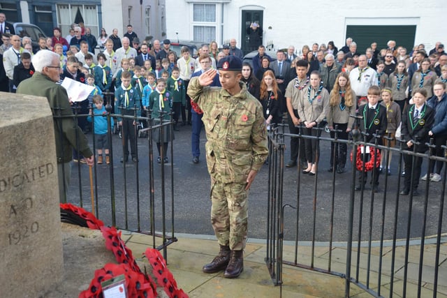 A salute on behalf of the town's army cadets