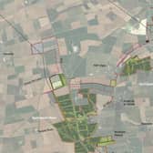 The Springwell solar farm design for land near Ashby de la Launde. Credit: EDF Renewables UK and Luminous Energy