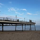 The mini turbine at the end of Skegness Pier.