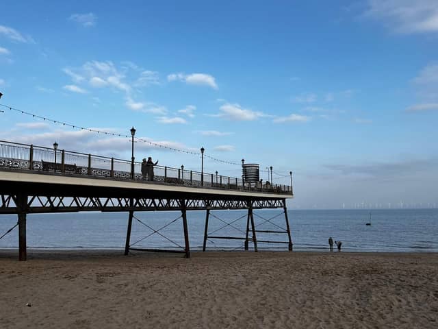 The mini turbine at the end of Skegness Pier.