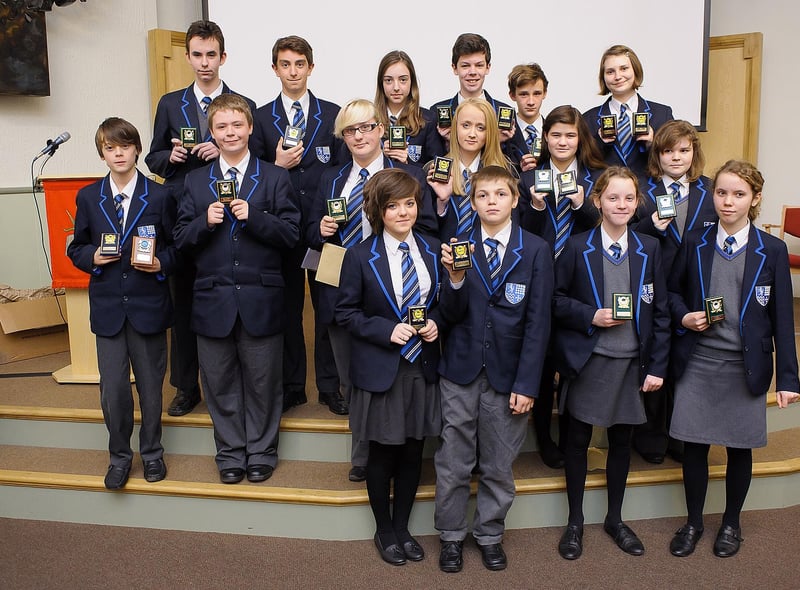 KS3 prize winners at Monks Dyke Tennyson College' annual awards evening of 2013 are pictured at Louth Methodist Church.