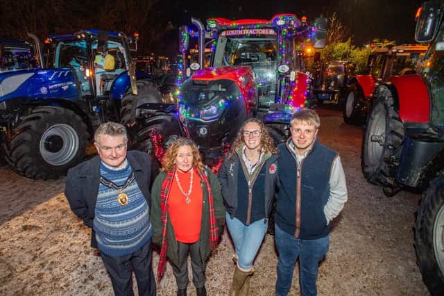 Louth Mayor Jeremy Baskett, Bridget Baskett, Kelsey Lingard and Jamie Warrilow from Louth Tractors