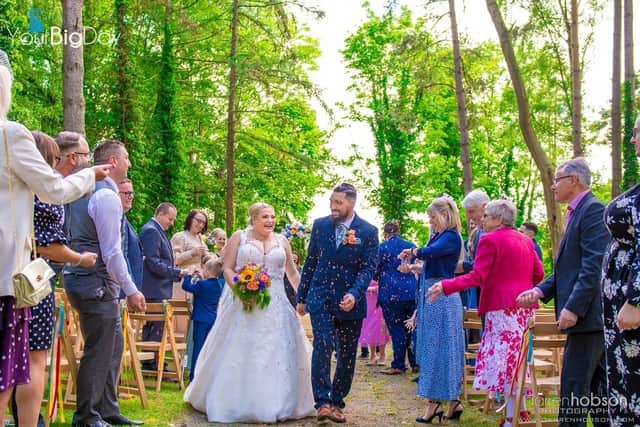 Paula and Karl Byram on their wedding day.