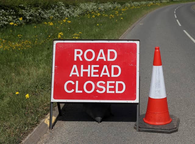 Road Closed signs. Tuesday May 12th 2020